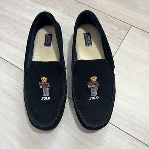 Polo by Ralph Lauren Black Bear Embroidered Loafers